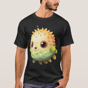T-shirt Tatouage de hippocampe mignon dans le style bleu e