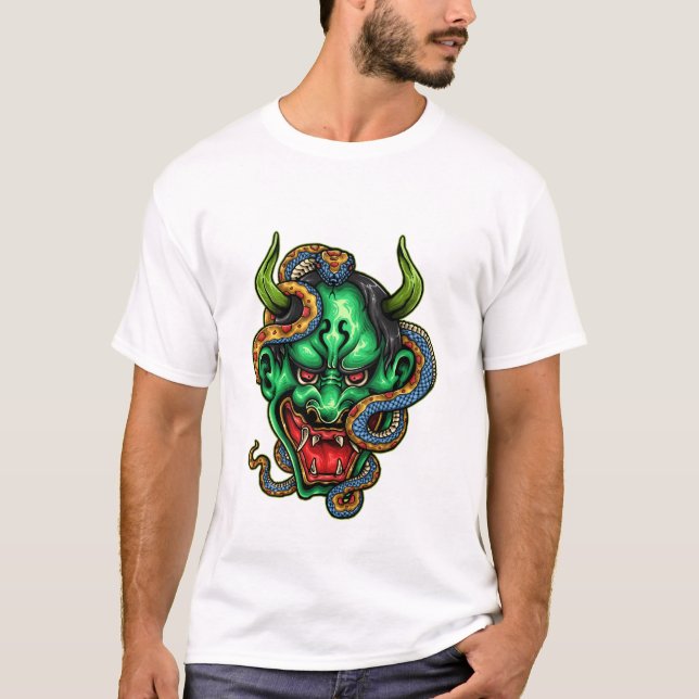 T-shirt Tatouage Dragon Vert (Devant)