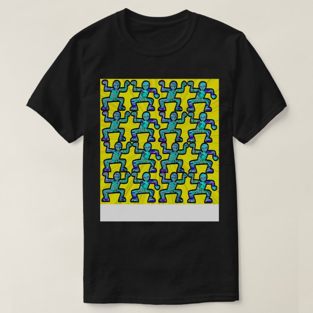 T-shirt tatouage graffiti jaune et vert (Design devant)