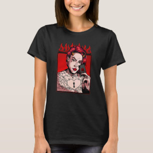 T-shirt Tatouage Mal Girl Unholy Anti Christ Demonic Foll
