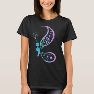 T-shirt Tatouage papillon point-virgule vintage pour la sa