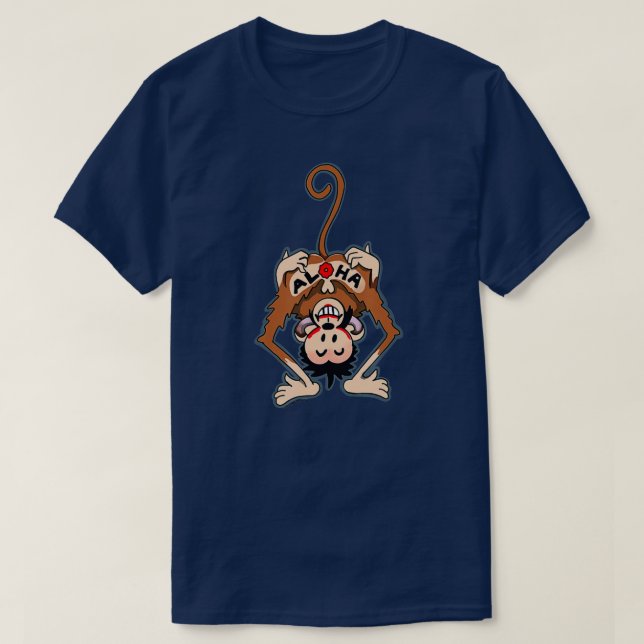 T-shirt Tatouage vintage Aloha Monkey (Design devant)