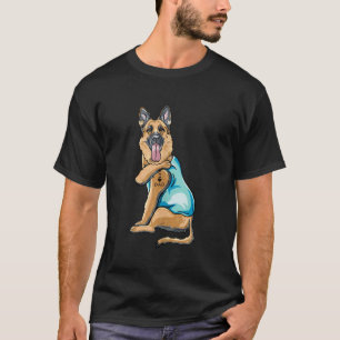 T-shirt Tatouages bergers allemands I Love DAD assis Cadea