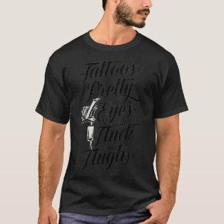 T-shirt Tatouages Filles Jolies Yeux Et Épais Cute I