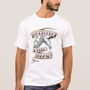 T-shirt tatoué de déchets blancs