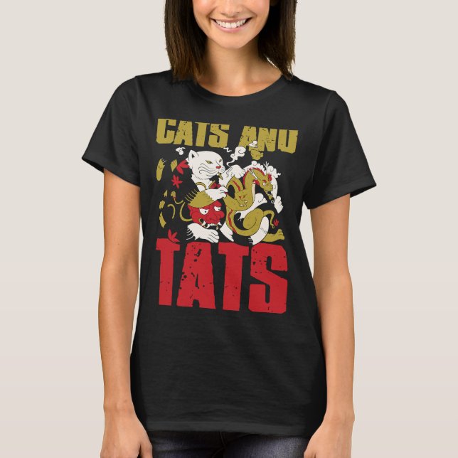 T-shirt Tats Et Chats Body Tattooing Chat Tatouage Artiste (Devant)