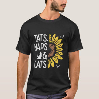 T-shirt Tats Naps Et Chats Tournesol Animaux Propriétaire