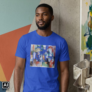 T-shirt Taureau couché par Franz Marc, Art cubiste vintage