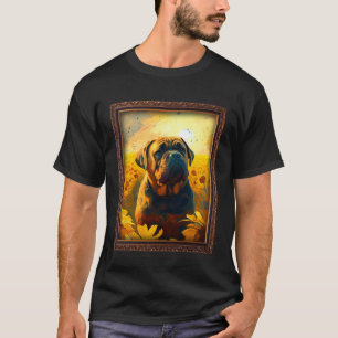 T-shirt Taureau Mastiff Peinture Tournesol Fleur Maman Fem