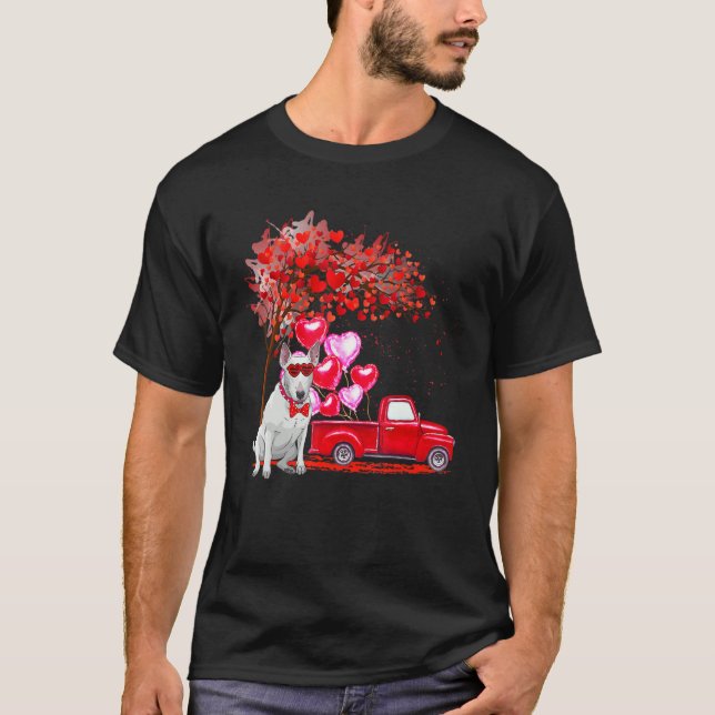 T-shirt Taureau Terrier Lunettes de soleil Coeurs Arbre Ra (Devant)