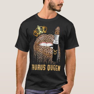 T-shirt Taurus Queen Leopard Lips Tee Taurus
