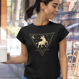 T-shirt Taurus signe Zodiac Élément Terre en or