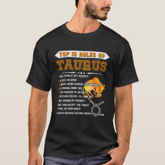 T-shirt Taurus Zodiac Cadeau Anniversaire Top 10 Règles De