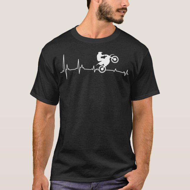 T-shirt Taux de coeur Enduro Motocross golfcoachcadeau gol (Devant)