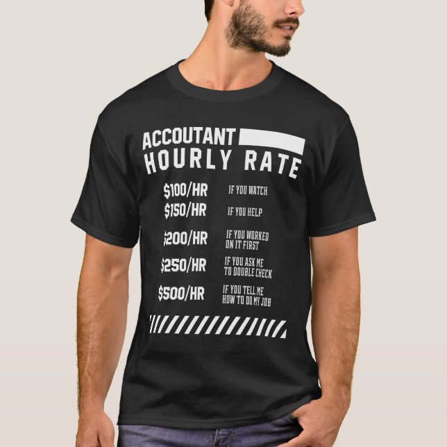 T-shirt Taux horaire comptable - Comptable Drôle cadeau (Devant)