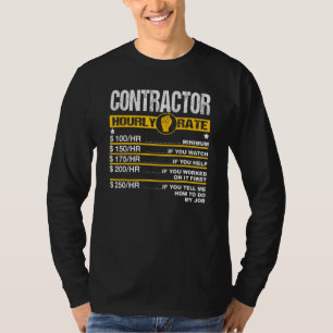 T-shirt Taux horaire de l'entrepreneur des hommes taux de 