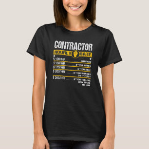 T-shirt Taux horaire de l'entrepreneur des hommes taux de
