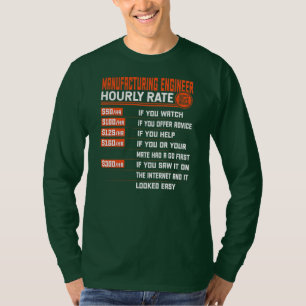 T-shirt Taux horaire de l'ingénierie manufacturière