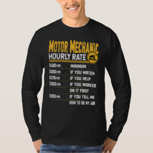 T-shirt Taux horaire de mécanicien automobile Technicien d