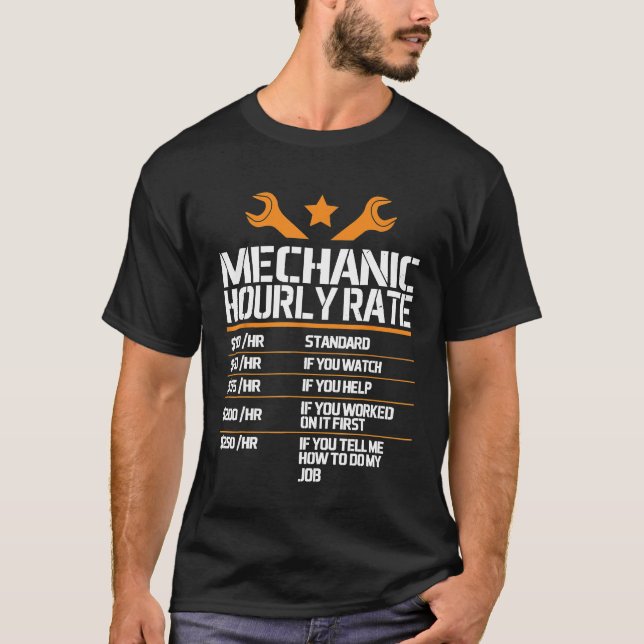 T-shirt Taux horaire de travail mécanique Taux horaire Tra (Devant)