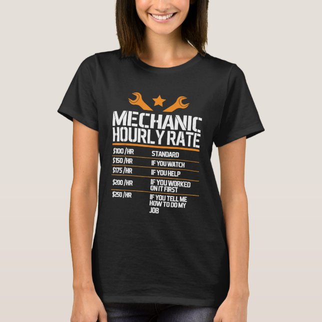 T-shirt Taux horaire de travail mécanique Taux horaire Tra (Devant)