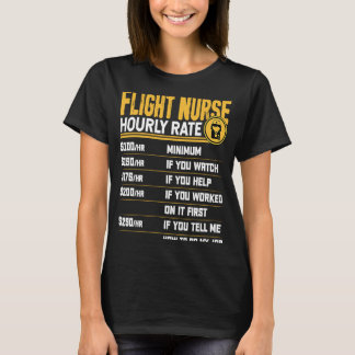 T-shirt Taux horaire d'infirmière de vol Infirmières de