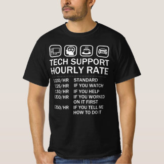 T-shirt Taux horaire du support technique, Geek de réparat