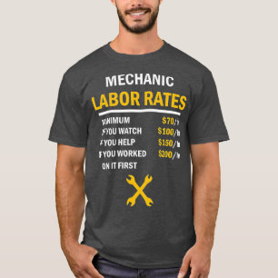 T-shirt Taux horaire mécanique amusant Taux horaire Cadeau