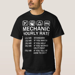 T-shirt Taux horaire mécanique - Ingénieur automobile
