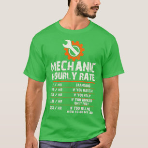 T-shirt Taux horaires de travail mécanique amusant (2)