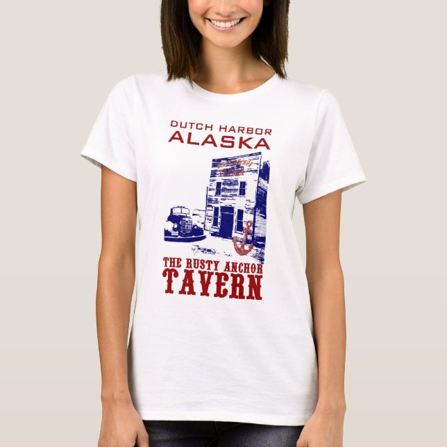 T-shirt Taverne rouillée d'Ancre de port néerlandais (Devant)