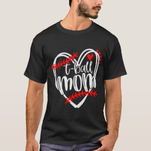 T-shirt Tball MOM T-ball Filles T-ball Coeur