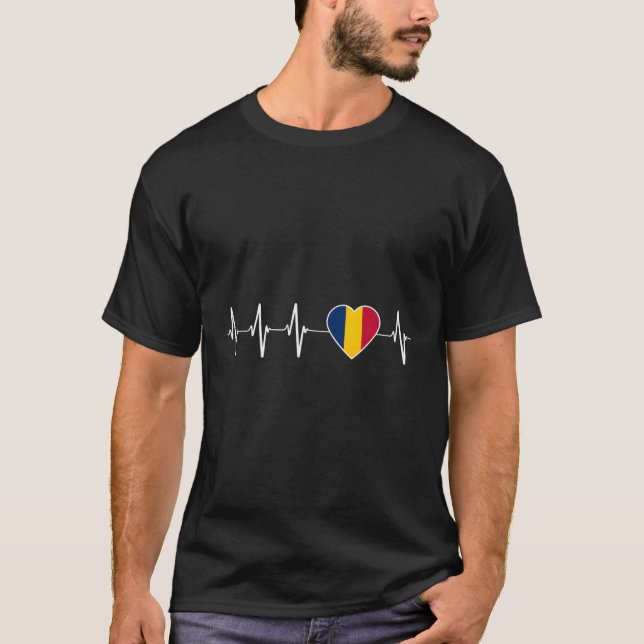 T-shirt Tchadien Hebeat I Love Tchad Drapeau Pays d'Afriqu (Devant)