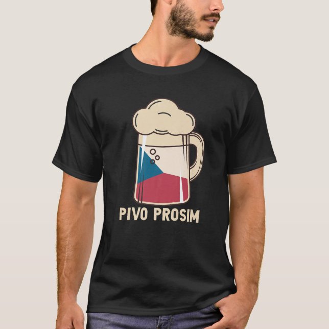 T-shirt Tchèque Vacances T Pivo Prosim Bière S'Il Vous Pla (Devant)