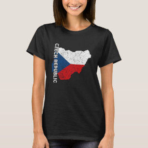 T-shirt Tchéquie Drapeau Tchèque Carte des racines tchèque