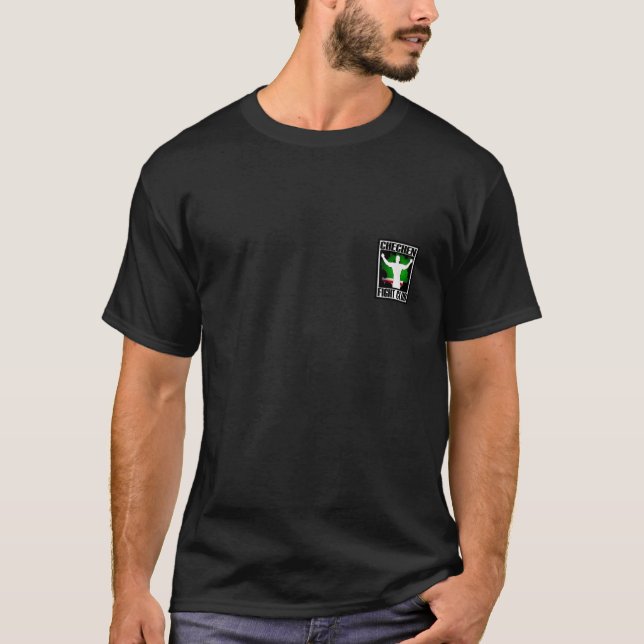T-shirt tchétchène de noir de club de combat (Devant)