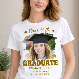 T-shirt Tchin au diplômé Photo personnalisée Nom Famille
