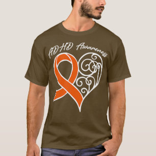 T-shirt TDAH Sensibilisation Coeur Ruban Cadeau Valentines