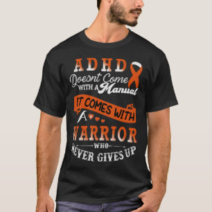 T-shirt TDAH Sensibilisation Orange Ribbon Support Guerrie
