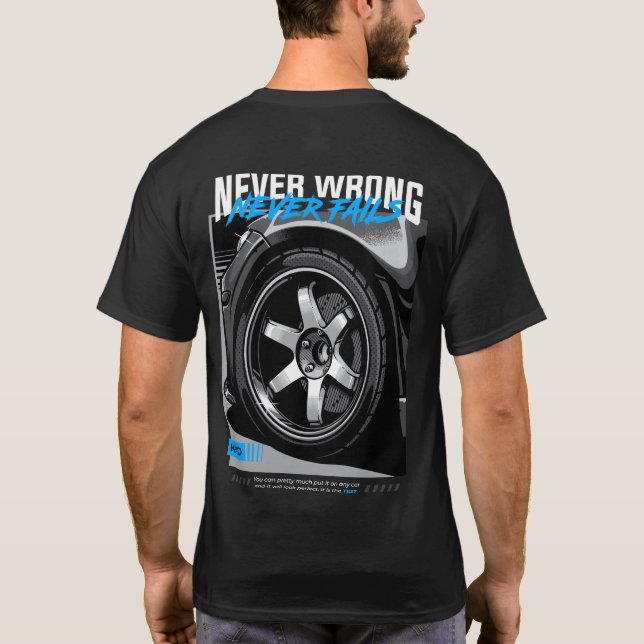 T-shirt  TE37 - Illustration de la jante automobile sans e (Dos)