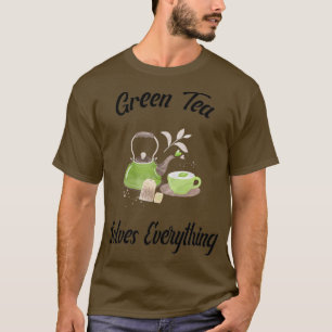 T-shirt Tea vert résout tout Teapot Tea cup Tea tasse Tea
