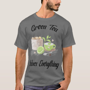 T-shirt Tea vert résout tout Teapot Tea cup Tea tasse Tea