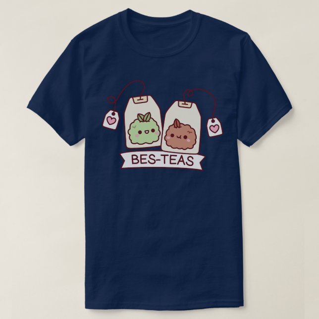 T-shirt Teabags Cute Tea Feuille Bes Teas Besties (Design devant)