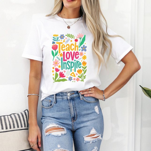 T-shirt Teach Love Inspire Boho Retour à l'école enseignan (Créateur téléchargé)