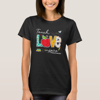T-shirt Teach Love Inspire School Counselor  Back To Schoo