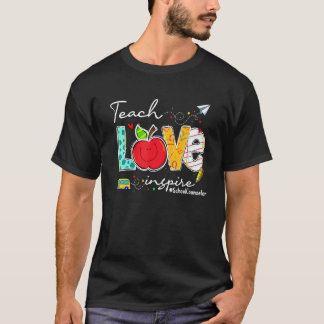 T-shirt Teach Love Inspire School Counselor  Back To Schoo