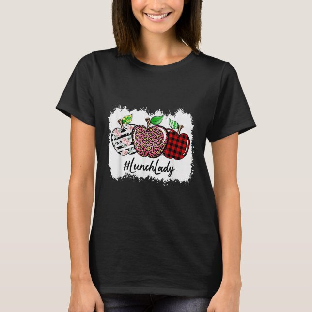 T-shirt Teach Love Insre Lunch Lady Leopard Red Plain  (Devant)