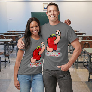 T-shirt Teacher Appréciation Worm dans Apple Ajouter Nom U