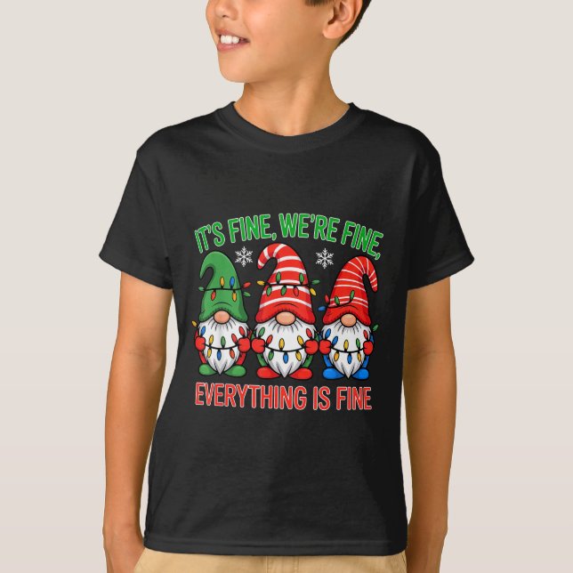 T-shirt Teacher It's Fine We're Fine Everything Is Fine Gn (Devant)