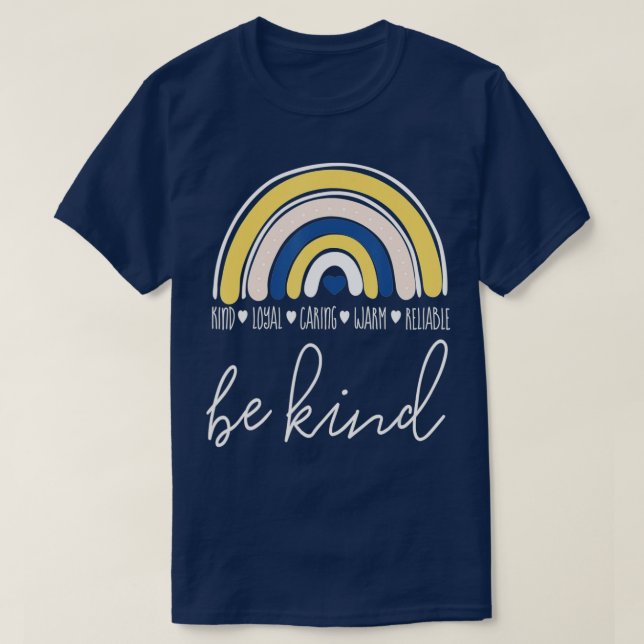 T-shirt Teacher Kindness Be Genind Rainbow Matching Unity  (Design devant)